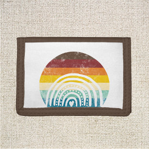 Retro Grunge Rainbow 70s Trifold Wallet