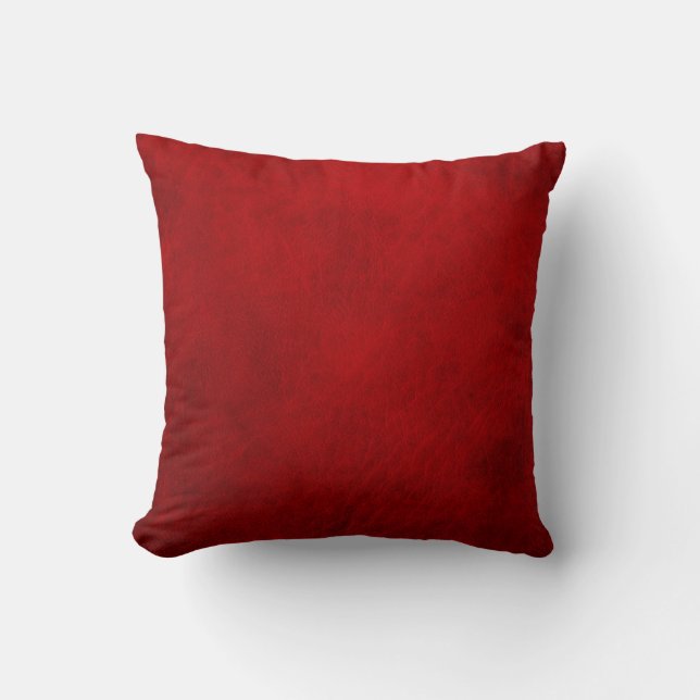 Retro Grunge Red Leather Custom Cushion (Front)