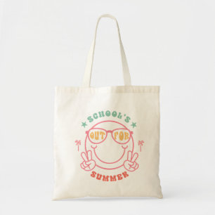 Retro Grunge "School's Out" Summer Design Tote Bag