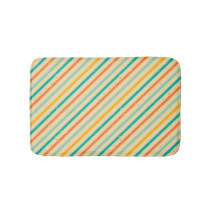 Retro grunge striped pattern bath mat