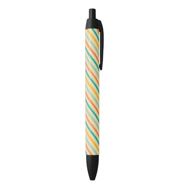 Retro grunge striped pattern black ink pen (Bottom (Vertical))