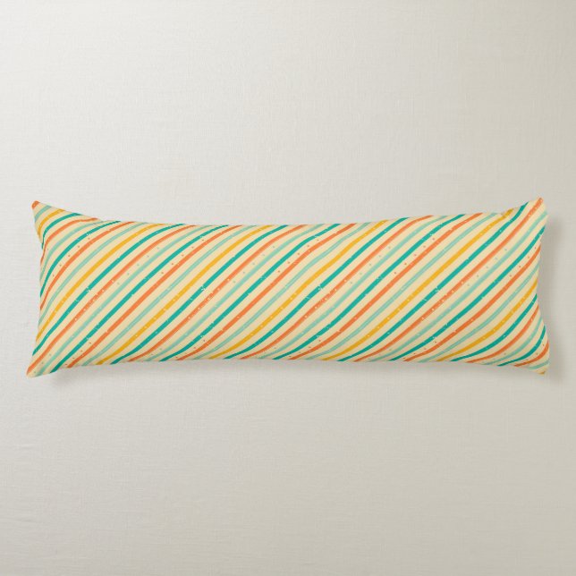 Retro grunge striped pattern body cushion (Front)