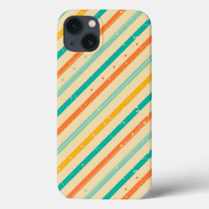 Retro grunge striped pattern iPhone 13 case