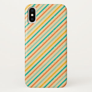Retro grunge striped pattern iPhone x case
