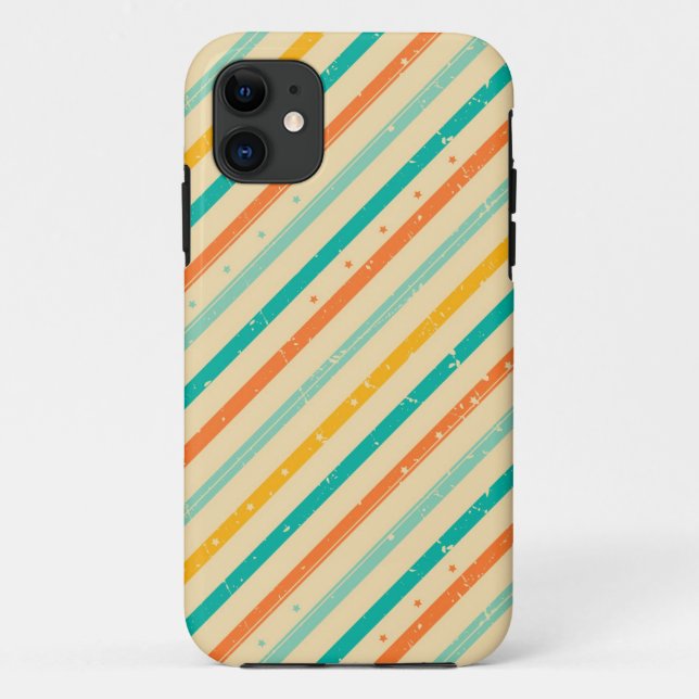 Retro grunge striped pattern Case-Mate iPhone case (Back)