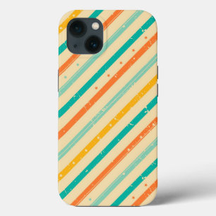 Retro grunge striped pattern iPhone 13 case