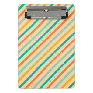 Retro grunge striped pattern mini clipboard