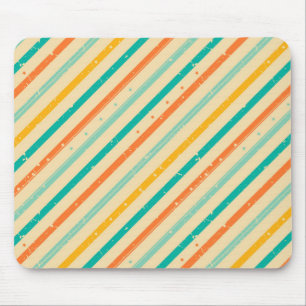 Retro grunge striped pattern mouse mat