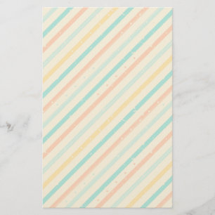 Retro grunge striped pattern stationery