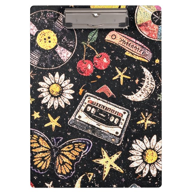 Retro Grunge Sunshine Bliss Clipboard (Front)