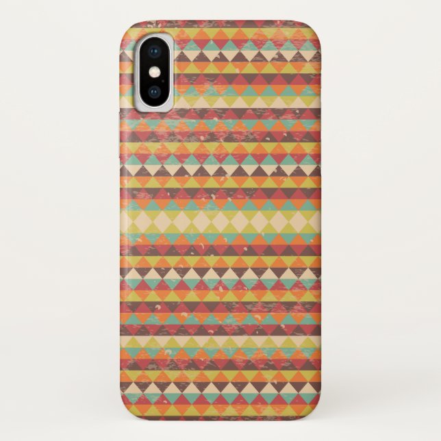 Retro Grunge Triangles Pattern Case-Mate iPhone Case (Back)