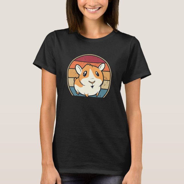 Retro Guinea Pig Long Hair Short Hair Breeder Guin T-Shirt (Front)