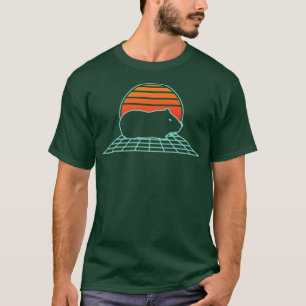 Retro Guinea Pig Vintage Hamster Fun Sunset Furry T-Shirt