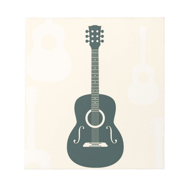 Retro guitar acoustic music notepad (Front)