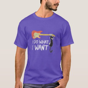 Retro Guitar and cat lover gifts for women, Meowy T-Shirt
