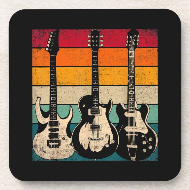 Retro Guitar  Coaster (Front)