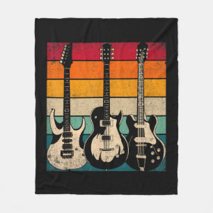 Retro Guitar Fleece Blanket