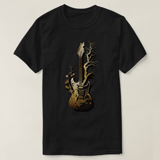 Retro Guitar Gift Guitarist Rock Concert Festival  T-Shirt (Design Front)