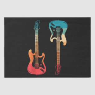 Retro Guitar Guitarist Electric Bass Guitar Rock M Tissue Paper