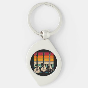 Retro Guitar  Key Ring