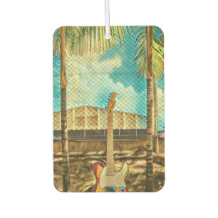 retro guitar lover gift car air freshener