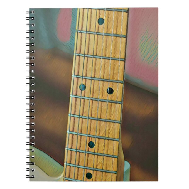 retro guitar lover gift notebook (Front)