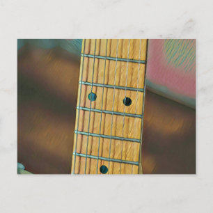 retro guitar lover gift postcard