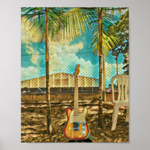 retro guitar lover gift poster