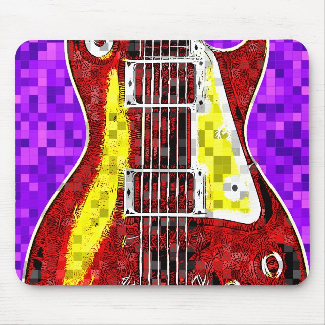 Retro Guitar Mouse Mat (Front)