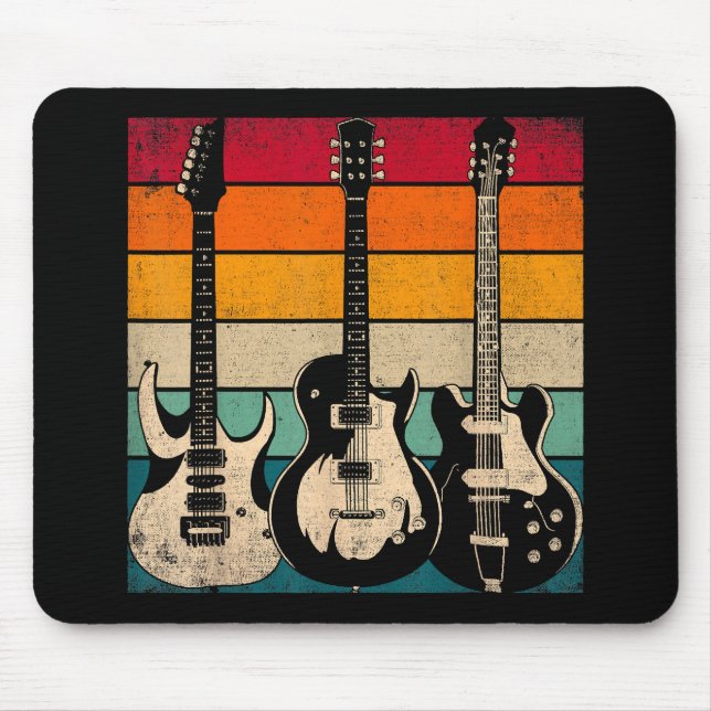 Retro Guitar  Mouse Mat (Front)