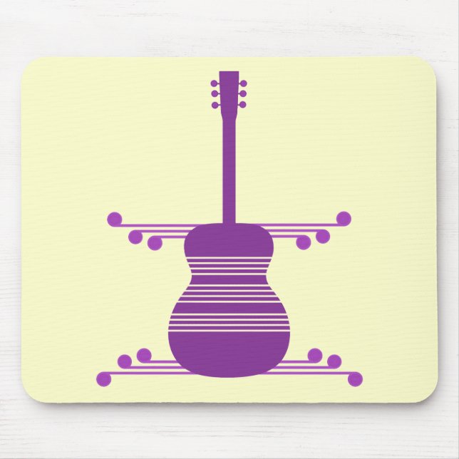 Retro Guitar Mousepad, Purple Mouse Mat (Front)