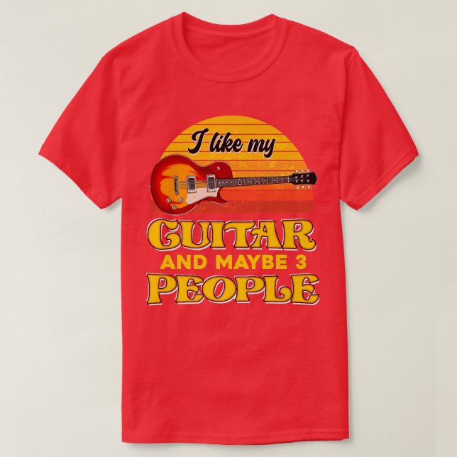 Retro Guitar Player Music Guitarist Musician Funny T-Shirt (Design Front)