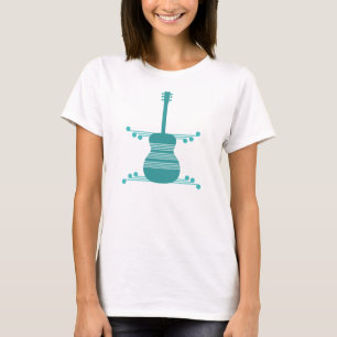Retro Guitar Women's Shirt, Teal T-Shirt