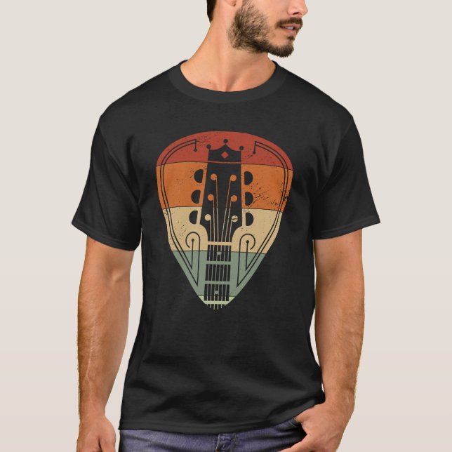Retro Guitare Pick T-Shirt (Front)