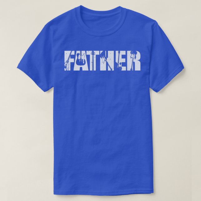Retro Guitarist Father Father Guitar Father's Day  T-Shirt (Design Front)