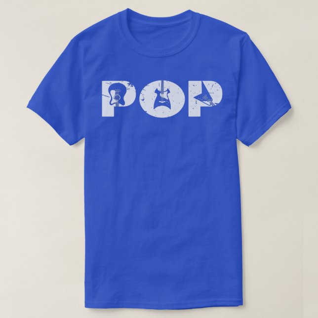 Retro Guitarist Father Pop Guitar Father's Day Mus T-Shirt (Design Front)