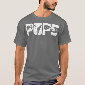 Retro Guitarist Father Pops Guitar Fathers Day Mus T-Shirt