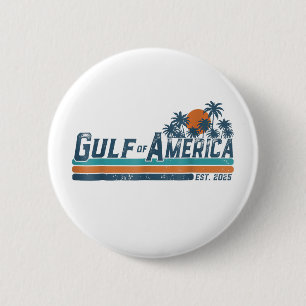 Retro Gulf Of America Est 2025 USA 6 Cm Round Badge