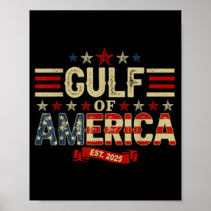 Retro Gulf Of America Est 2025 Vintage Usa Tee Poster