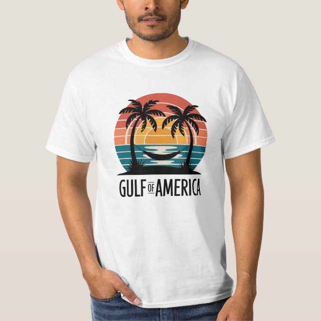 Retro Gulf of America Sunset Beach Vibes Tee (Front)