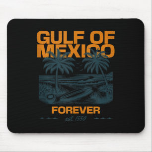 Retro Gulf Of Mexico Est 1550 Forever Beach Gulf O Mouse Mat