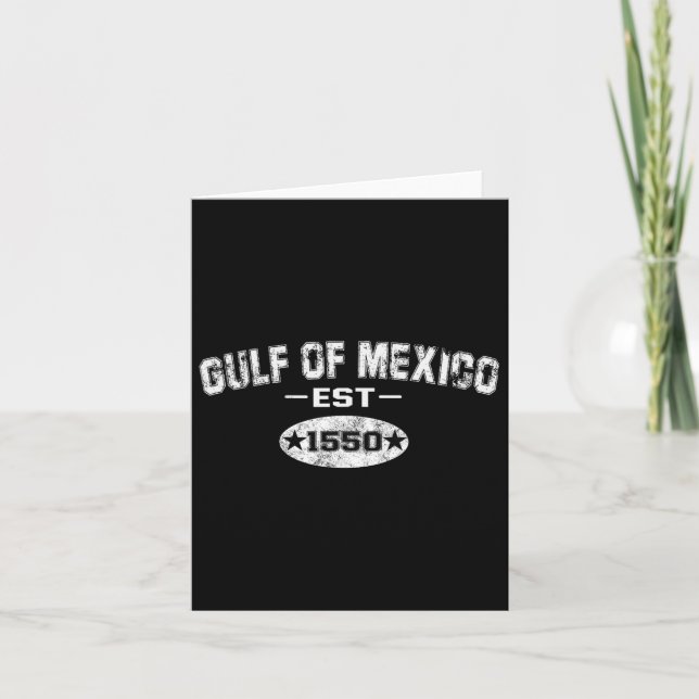 Retro Gulf Of Mexico Est 1550 Mexican Flag  Card (Front)