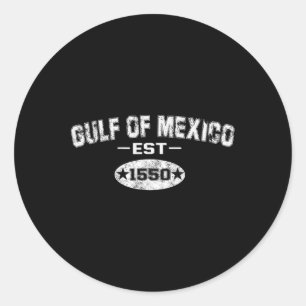 Retro Gulf Of Mexico Est 1550 Mexican Flag  Classic Round Sticker