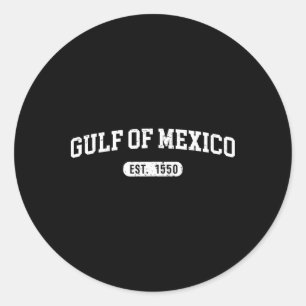 Retro Gulf Of Mexico Est 1550 Mexican Flag For Men Classic Round Sticker
