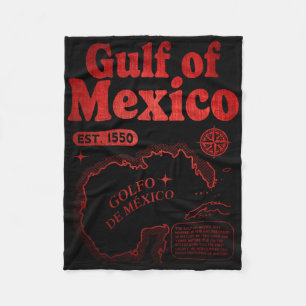 Retro Gulf Of Mexico Since 1550 Historic Gulf Of M Fleece Blanket
