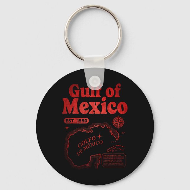 Retro Gulf Of Mexico Since 1550 Historic Gulf Of M Key Ring (Front)