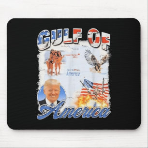 Retro Gulf Of Us America 2025 American Flag Eagle Mouse Mat