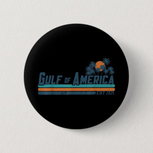Retro Gulf Of Us America 2025 American Flag Gulf M 6 Cm Round Badge