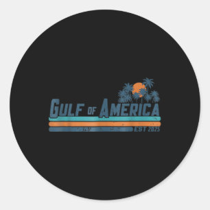 Retro Gulf Of Us America 2025 American Flag Gulf M Classic Round Sticker