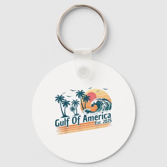 Retro Gulf Of Us America 2025 American Flag Gulf M Key Ring (Front)